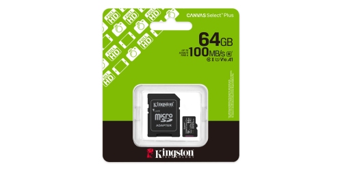 Kingston Microsd 64GB CL10 Canvas Select Plus SDCS3/64GB